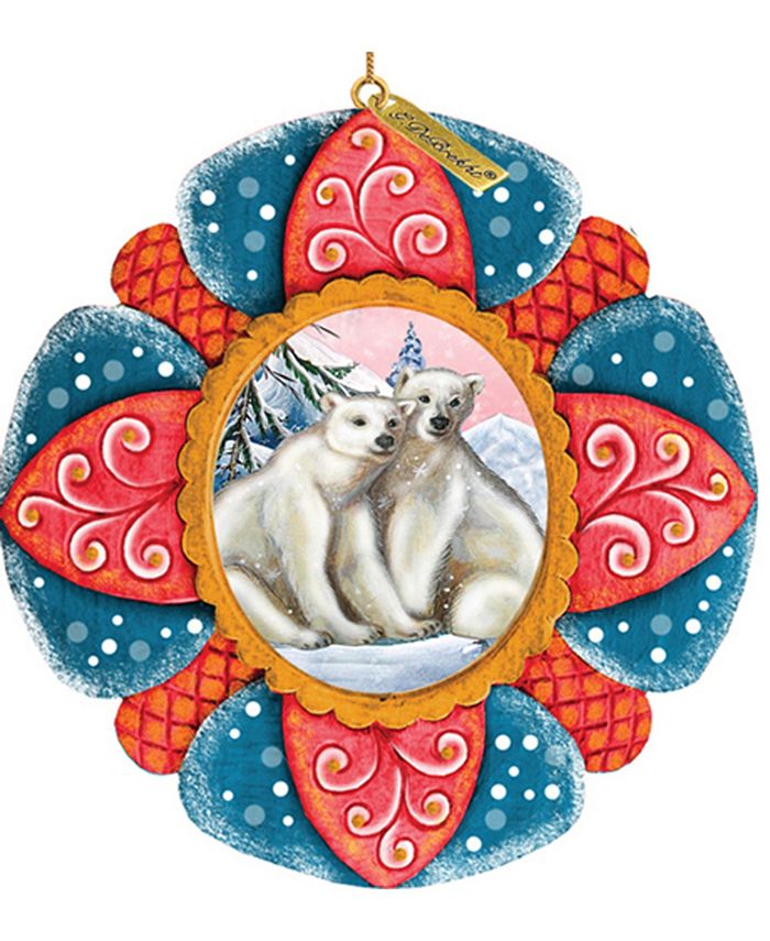 G.DeBrekht Hand Painted Scenic Ornament Polar Bear