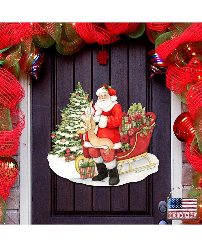 Designocracy by Susan Winget Classic Christmas Wish List Santa Wall and Door Decor