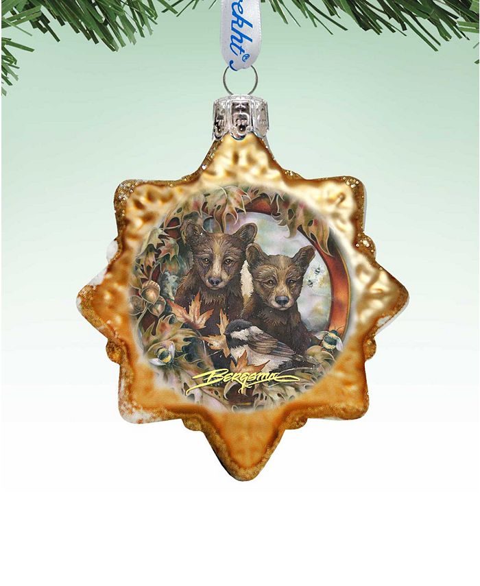 Designocracy Simple Joys Bear Cubs Mercury Holiday Ornament