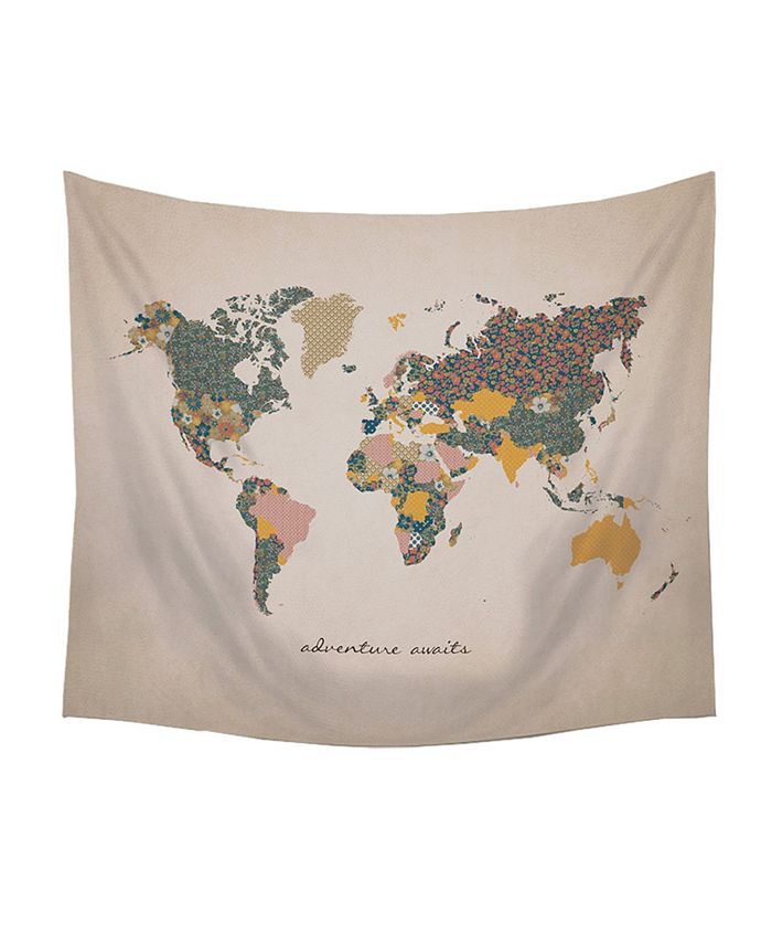 Stratton Home Dcor Stratton Home Decor "Adventure Await" Map Wall Tapestry