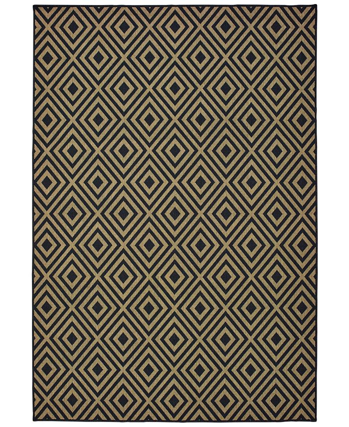 Oriental Weavers Marina 2335K Black/Tan 3'7" x 5'6" Indoor/Outdoor Area Rug