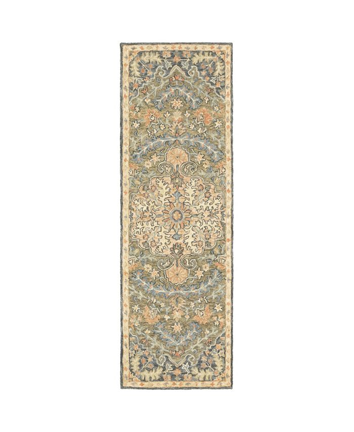 JHB Design Garden GAR01 Blue 2'6" x 8' Runner Rug