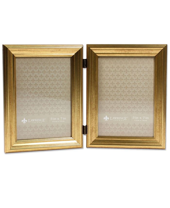Lawrence Frames Hinged Double Sutter Burnished Gold Picture Frame - 5" x 7"