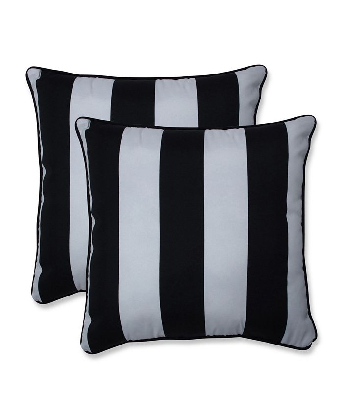 Pillow Perfect Cabana Stripe 18" x 18" Outdoor Decorative Pillow 2-Pack