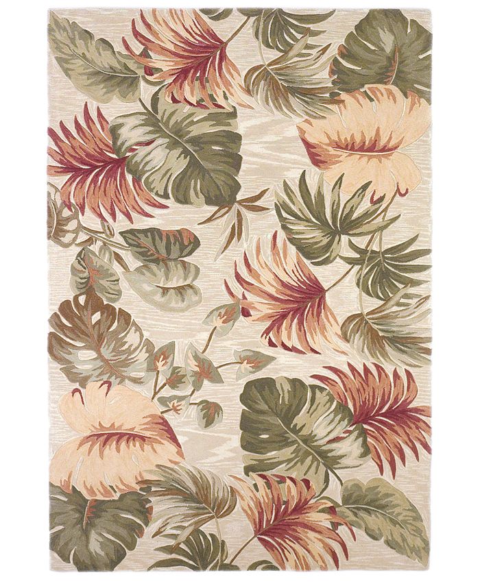 Kas Sparta Palm Leaves 3148 Beige 3'6" x 5'6" Area Rug