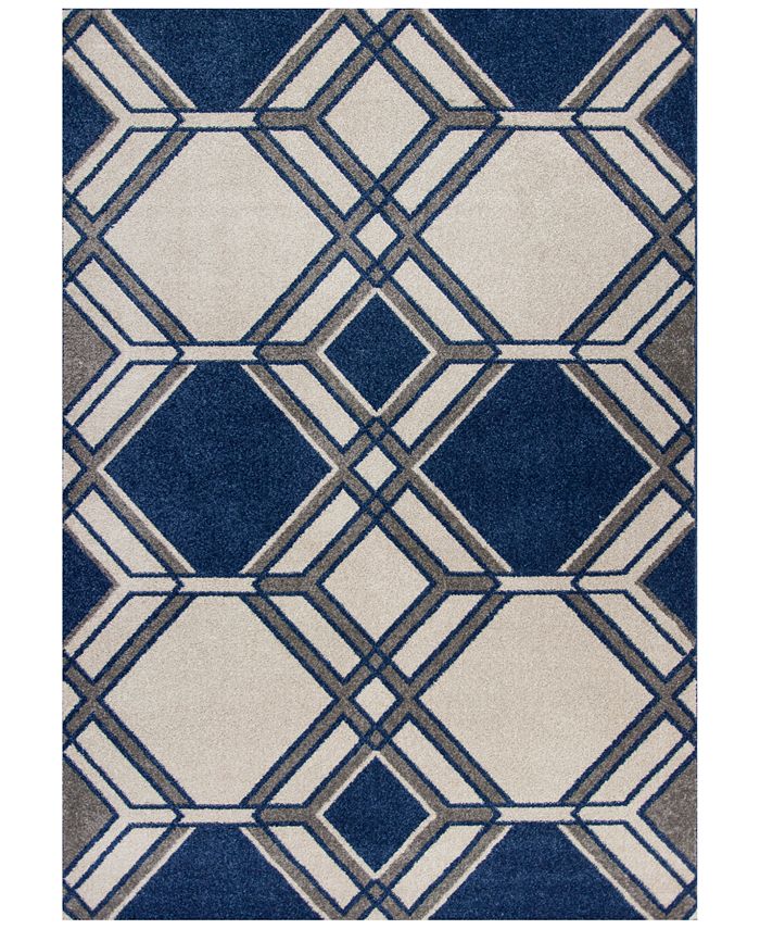 Kas Lucia Grant 2768 Ivory/Denim 6'7" x 9'6" Indoor/Outdoor Area Rug