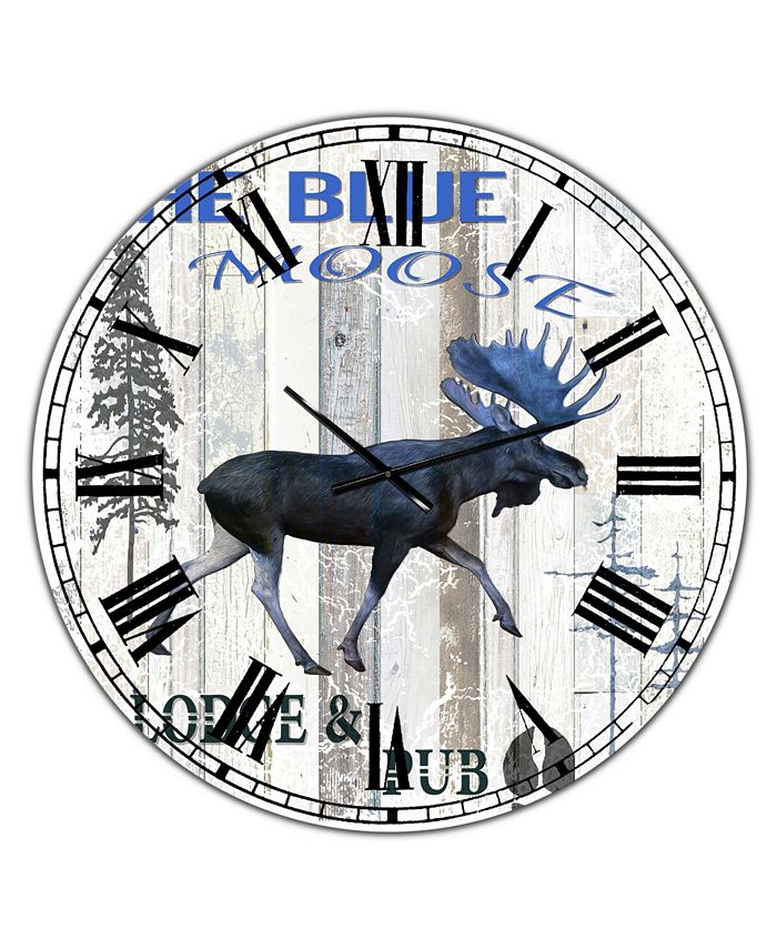 Designart the Blue Moose Oversized Cottage Wall Clock - 36 x 36