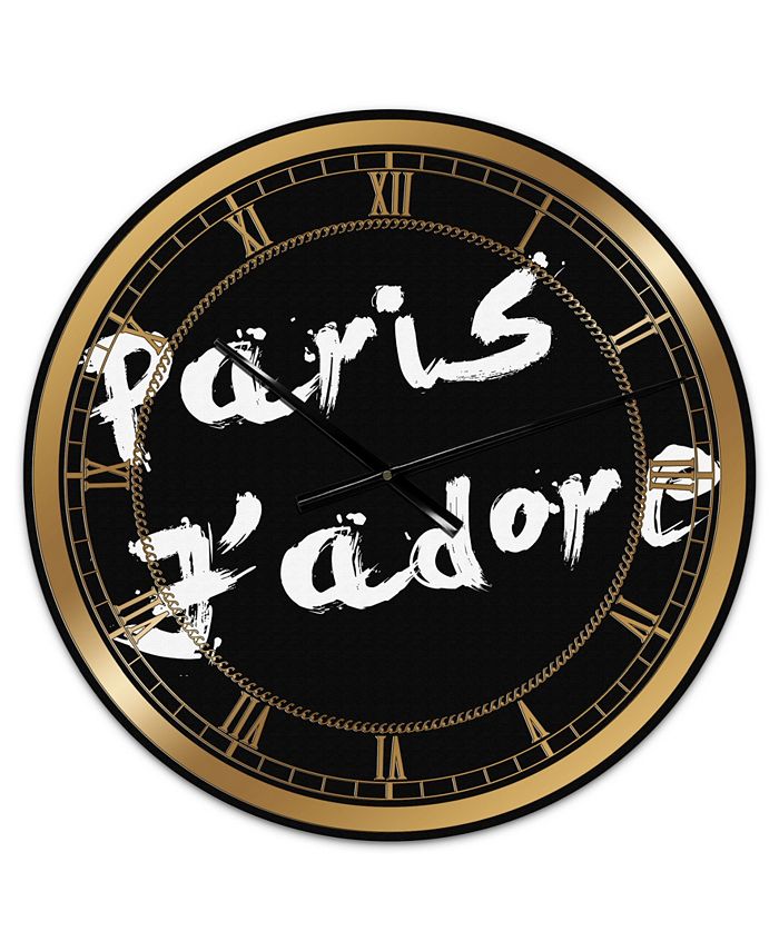 Designart Paris Jadore Oversized Fashion Wall Clock - 36" x 28" x 1"