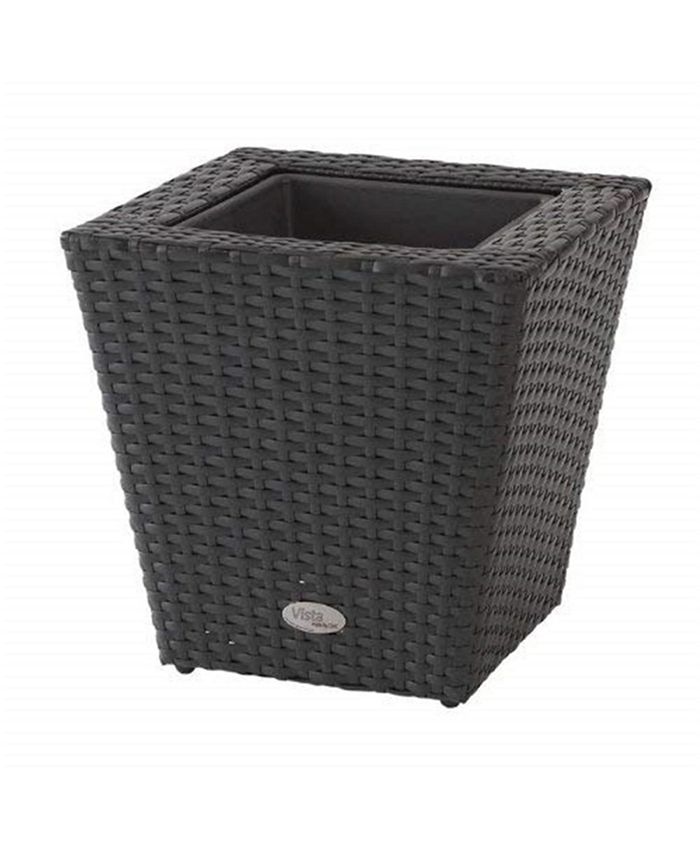 DMC Products 78378 Vista Square Resin Wicker Planter 14-Inch