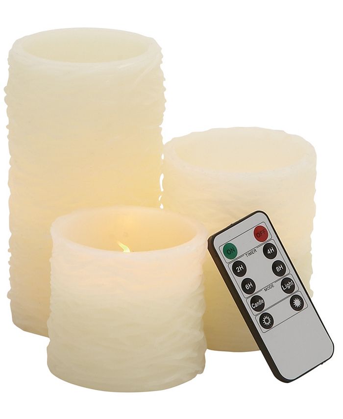 Rosemary Lane Traditional Flameless Candle, Set of 3