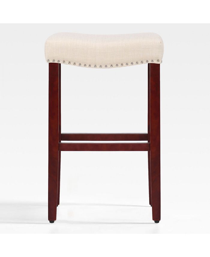 WestinTrends 29" Upholstered Backless Saddle Seat Bar Stool