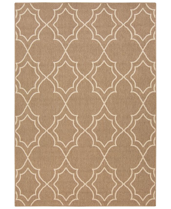 Surya Alfresco ALF-9587 Camel 7'6" x 10'9" Area Rug, Indoor/Outdoor