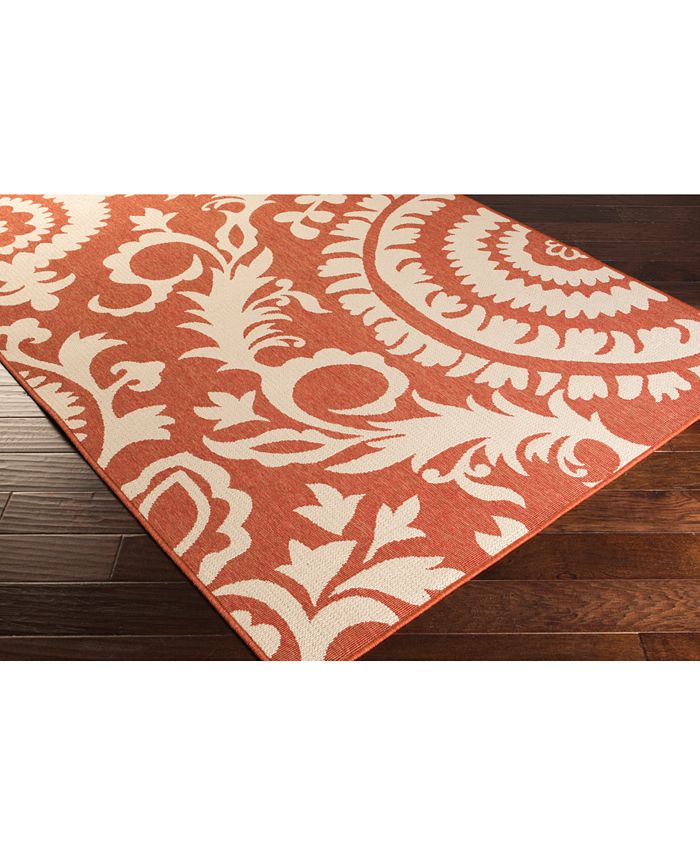 Surya Alfresco ALF-9613 Rust 5'3" x 7'6" Area Rug, Indoor/Outdoor