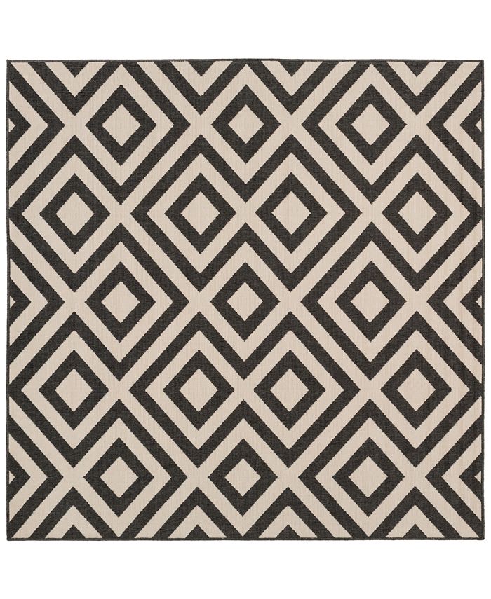 Surya Alfresco ALF-9639 Black 8'9" Square Area Rug, Indoor/Outdoor