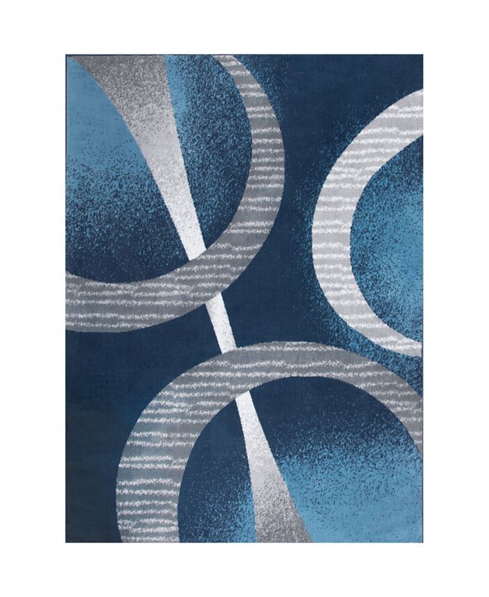 Global Rug Designs Global Rug Design Loma LOM02 Dark Blue 7'8" x 10'7" Area Rug