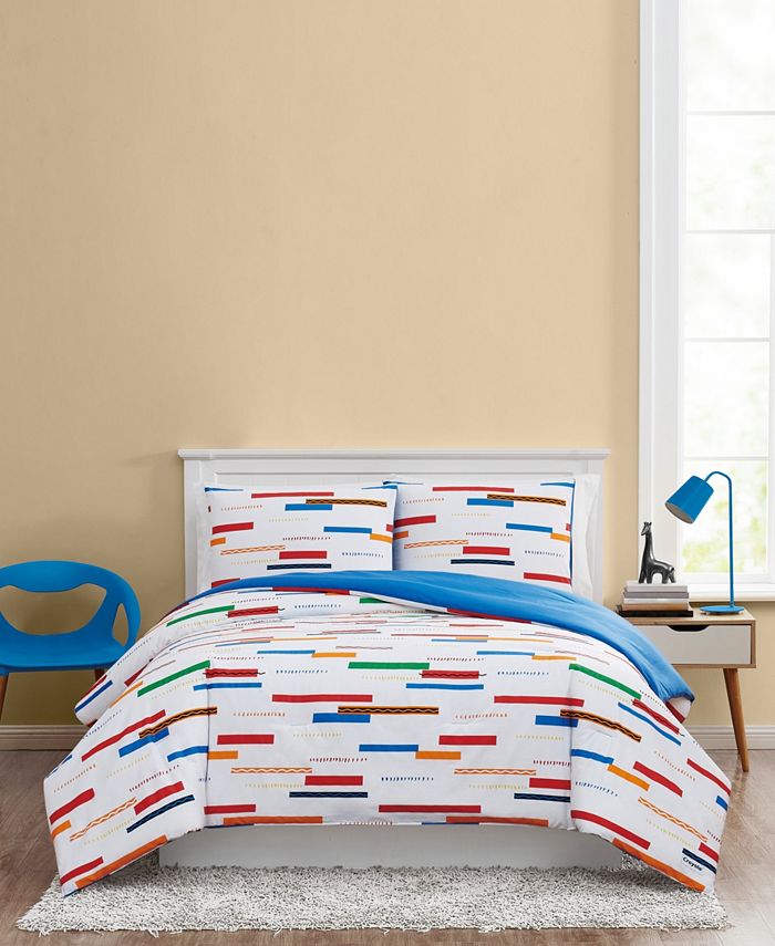 Crayola Serpentine Stripe 3 Piece Comforter Set, Full/Queen