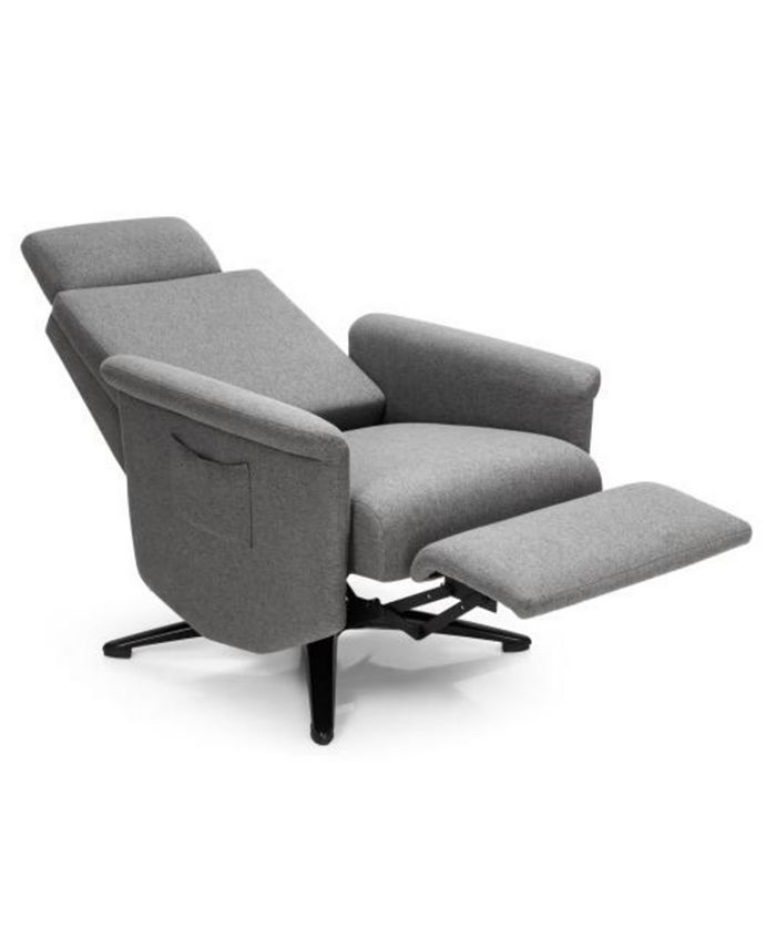 Slickblue Swivel Massage Recliner Single Sofa with Adjustable Headrest-Grey