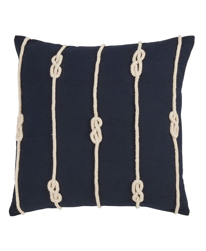 Saro Lifestyle Double Knot Rope Decorative Pillow, 20" x 20"