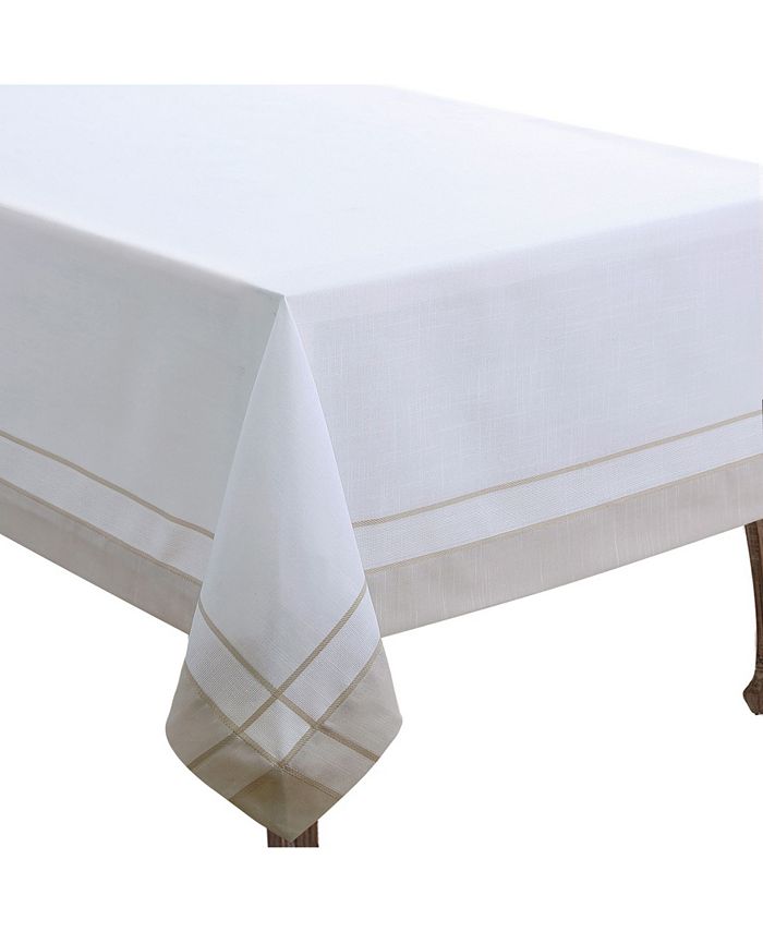 Saro Lifestyle Casual Tablecloth with Banded Border Design, 72" x 72"