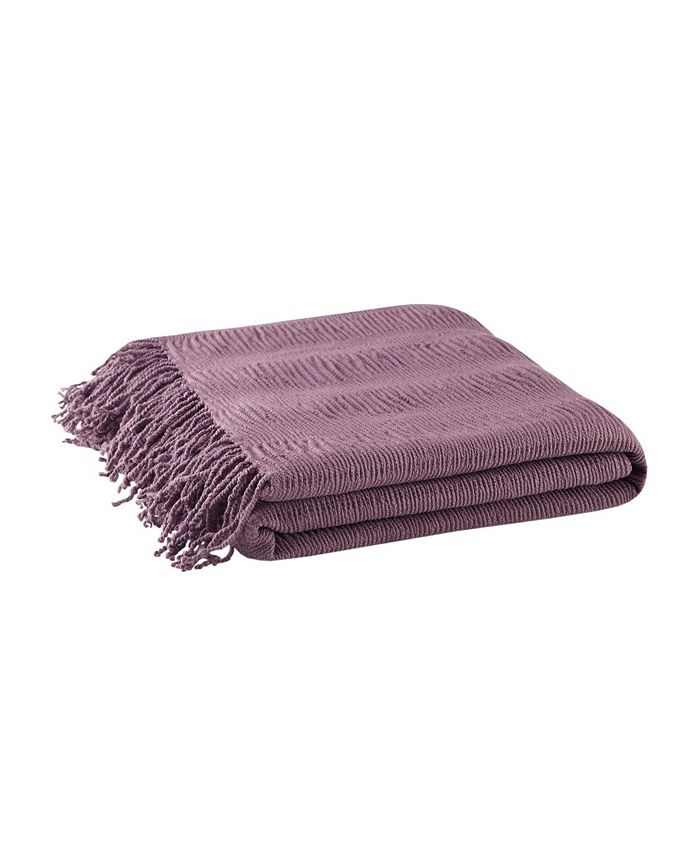 Gracie Mills Reeve Ruched Throw, Purple - Full