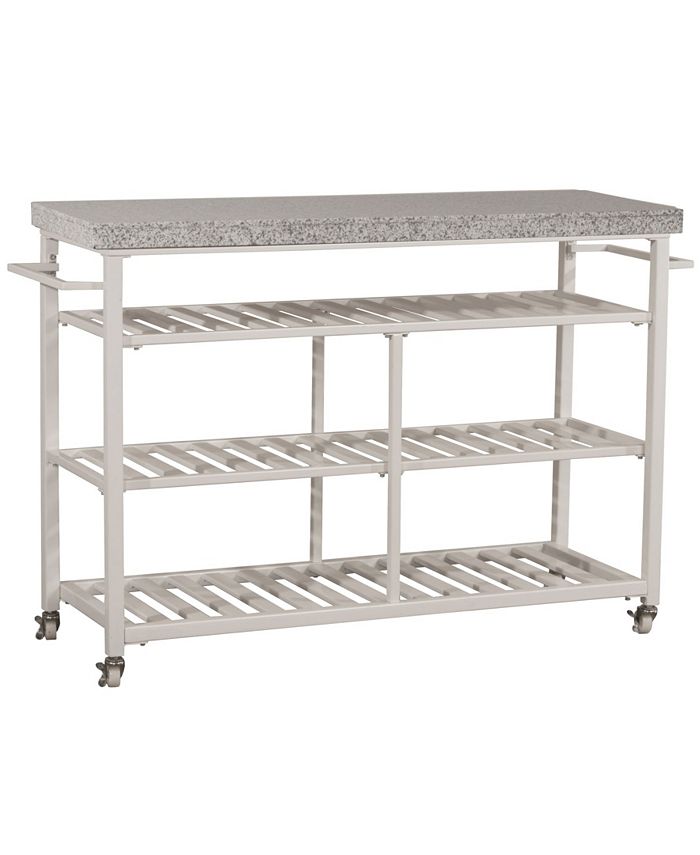 Hillsdale Kennon Kitchen Cart with Grayscale Granite Top