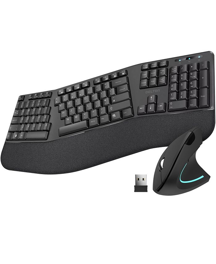 Delton Ergonomic Wireless Keyboard & Mouse