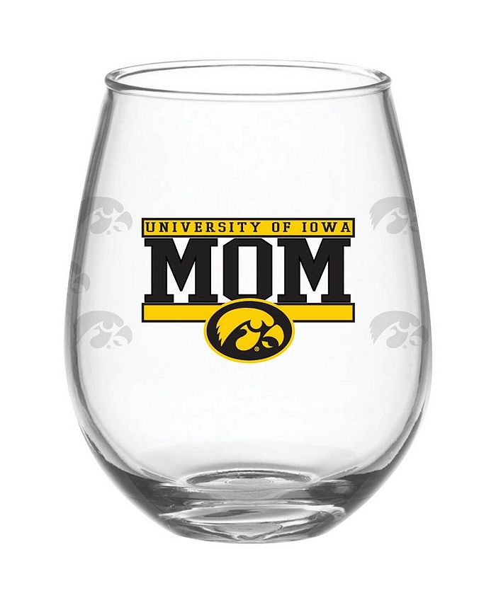 Indigo Falls Iowa Hawkeyes 15 Oz Mom Stemless Wine Glass