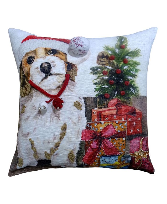 Vibhsa Chicos Home Holiday Dog Decorative Pillow,20" x 20"