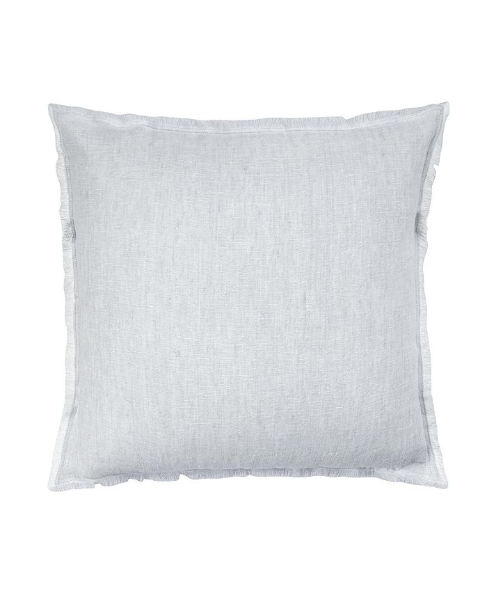 Anaya Home Light Grey Crossdye Linen Down Euro Pillow