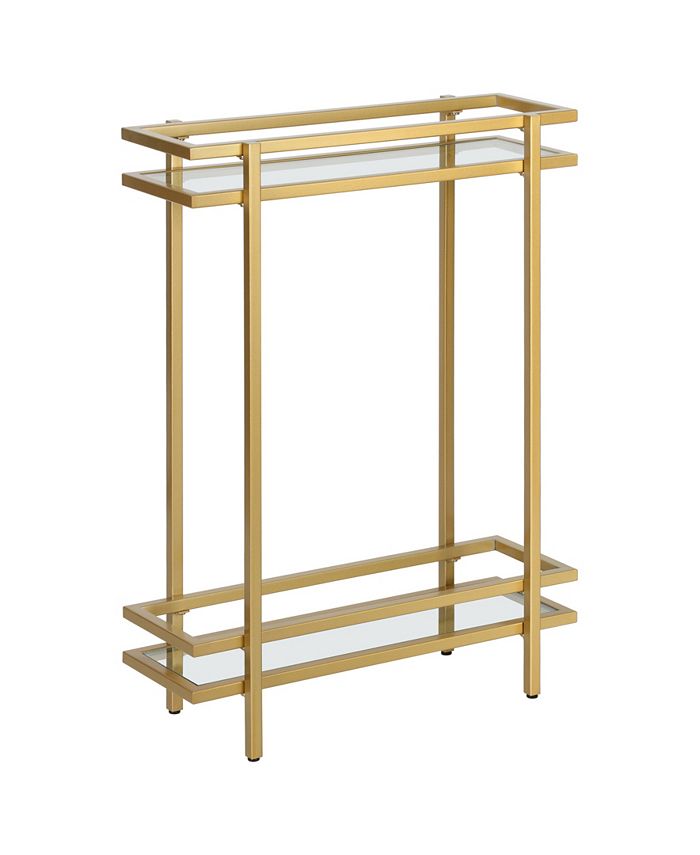 Hudson & Canal Robillard 22" Wide Metal and Glass Rectangular Console Table