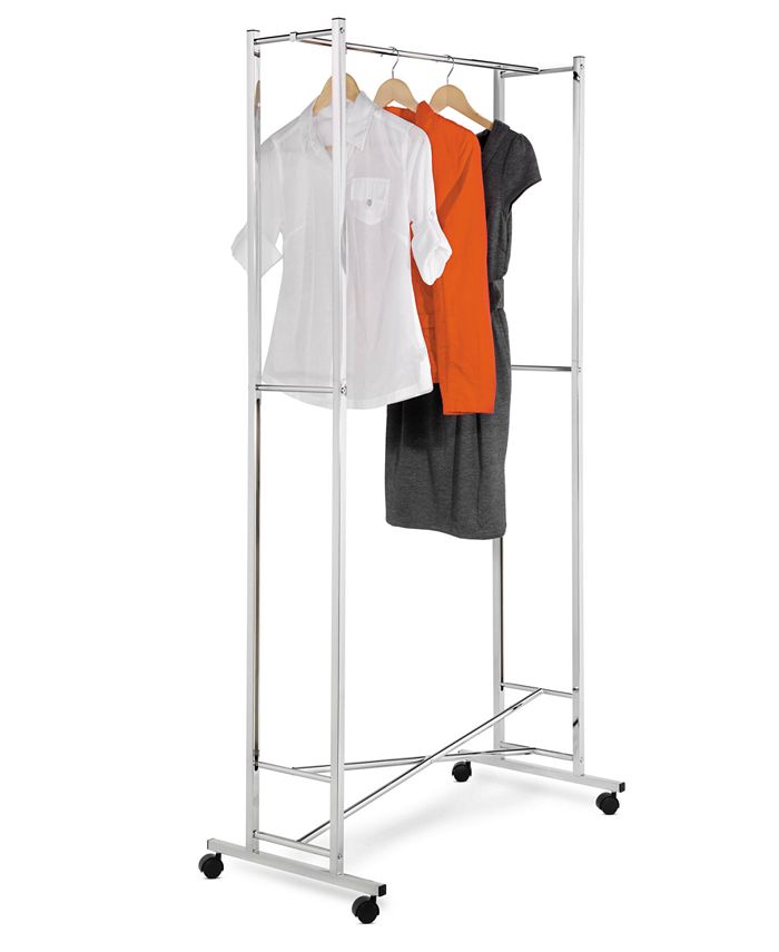 Honey Can Do Garment Rack, Chrome Square Tube Foldaway