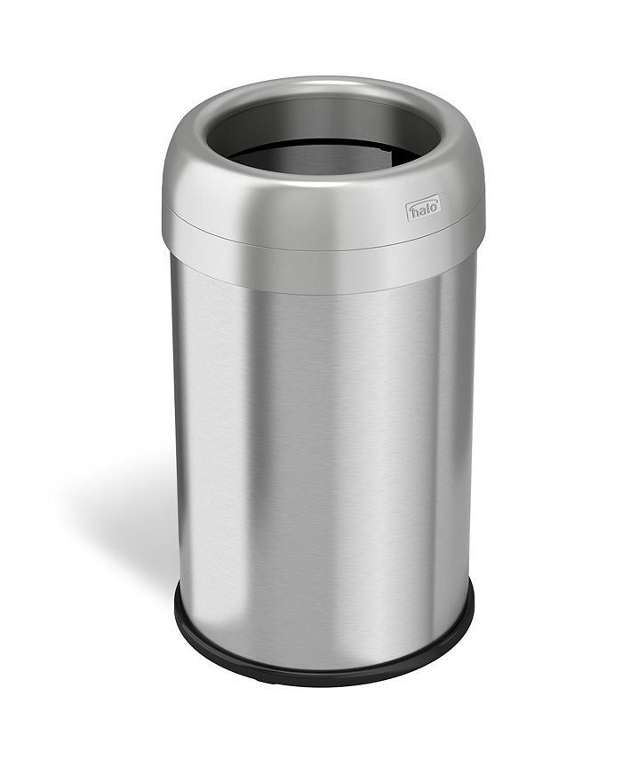 Halo Dual Deodorizer Round Open Top Stainless Steel Trash Can 13 Gallon