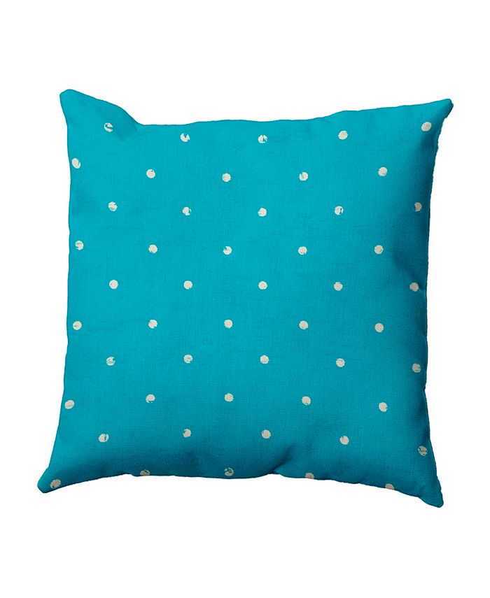 E by Design Dorothy Dot 16 Inch Turquoise Decorative Polka Dot Throw Pillow