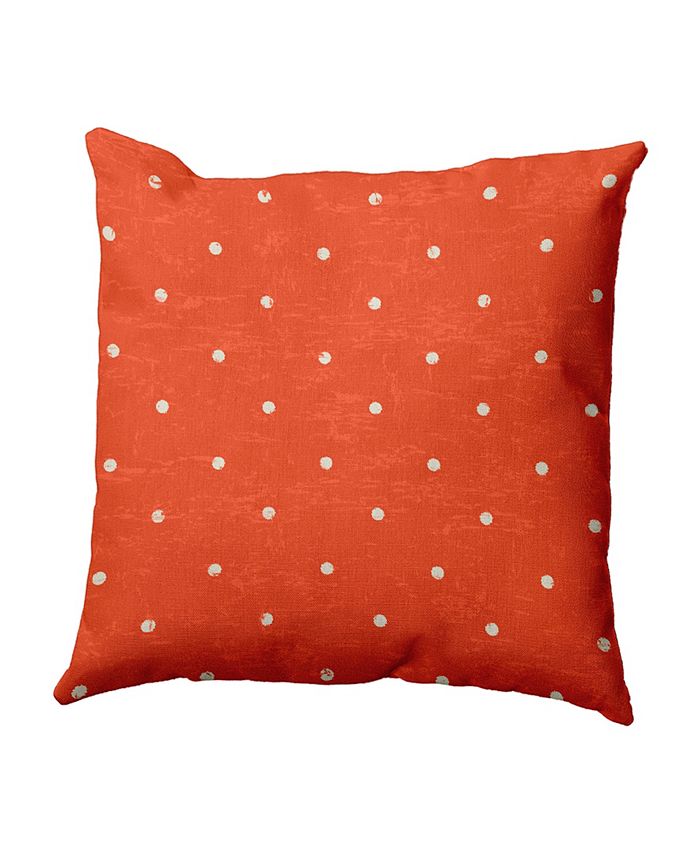 E by Design Dorothy Dot 16 Inch Orange Decorative Polka Dot Throw Pillow