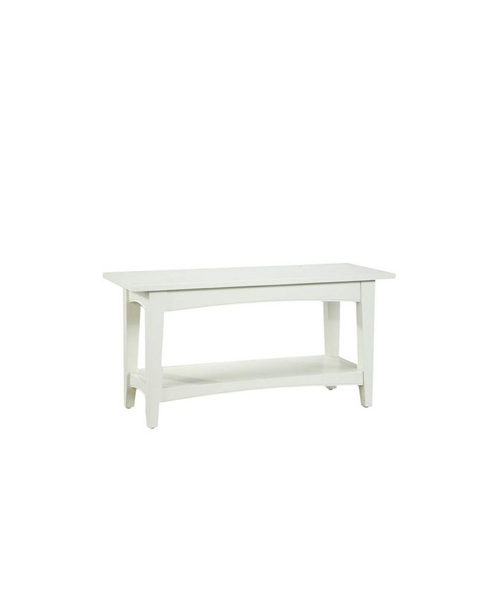 Alaterre Furniture Shaker Cottage Bench with Shelf, Ivory