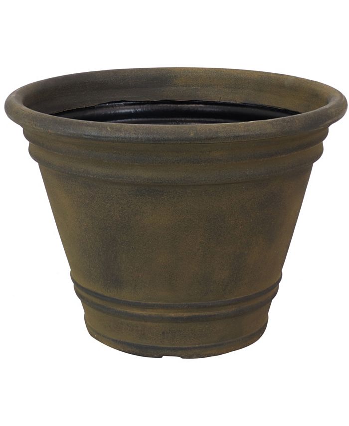 Sunnydaze Decor 20 in Franklin Polyresin Planter with UV-Resistant Finish - Sable