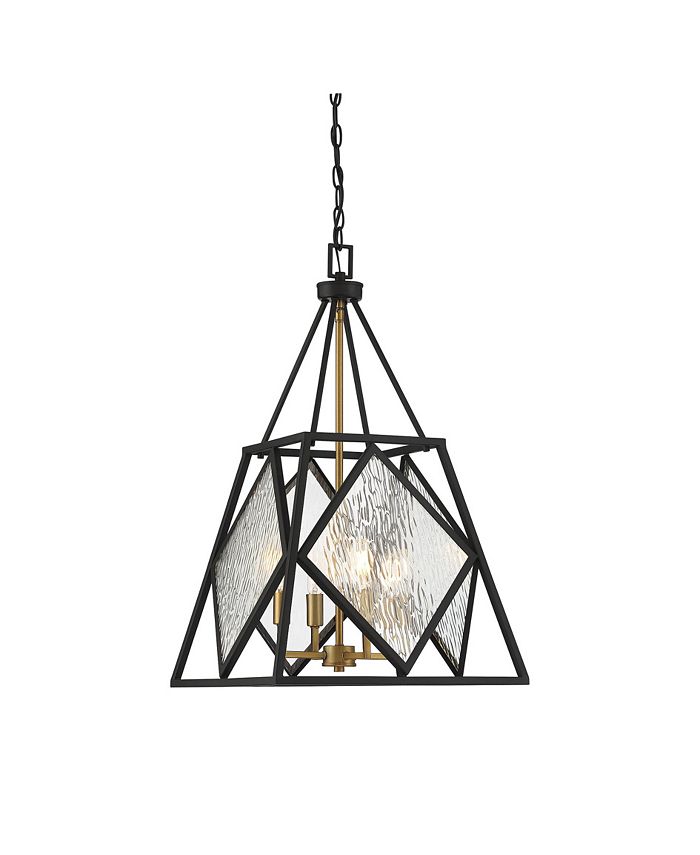 Savoy House Capella 4-Light Pendant in English Bronze and Warm Brass