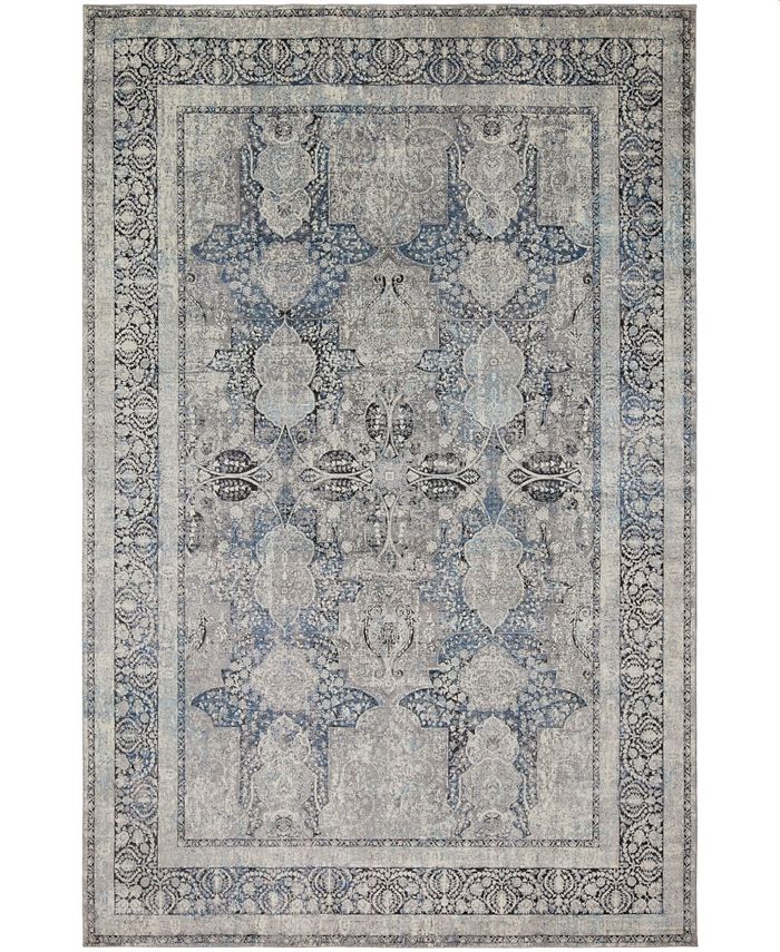 Sunbrella Classic SC-02 Gray/Navy 9' x 12' Area Rug