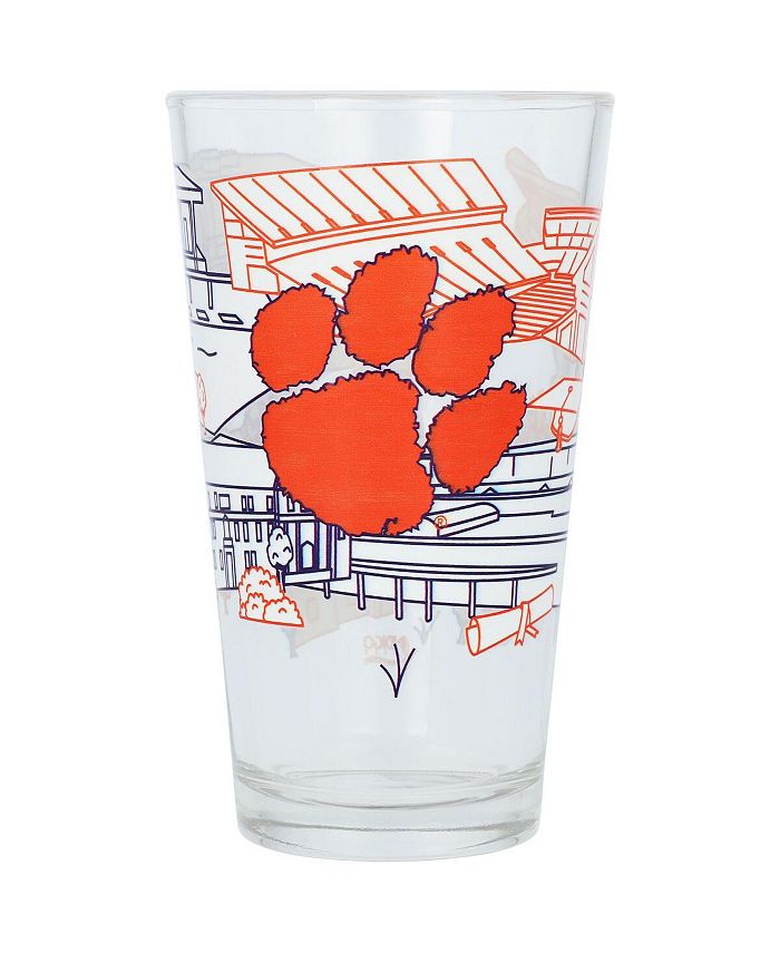 Indigo Falls Clemson Tigers 16 Oz Campus Line Art Pint Glass