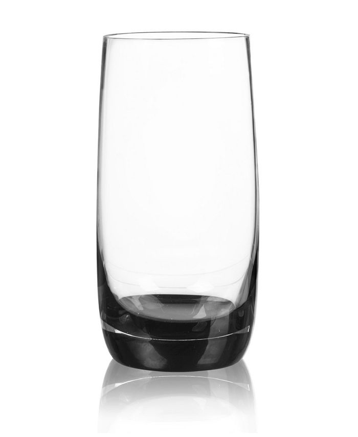 Qualia Glass Ebony Highball Glasses, Set Of 4