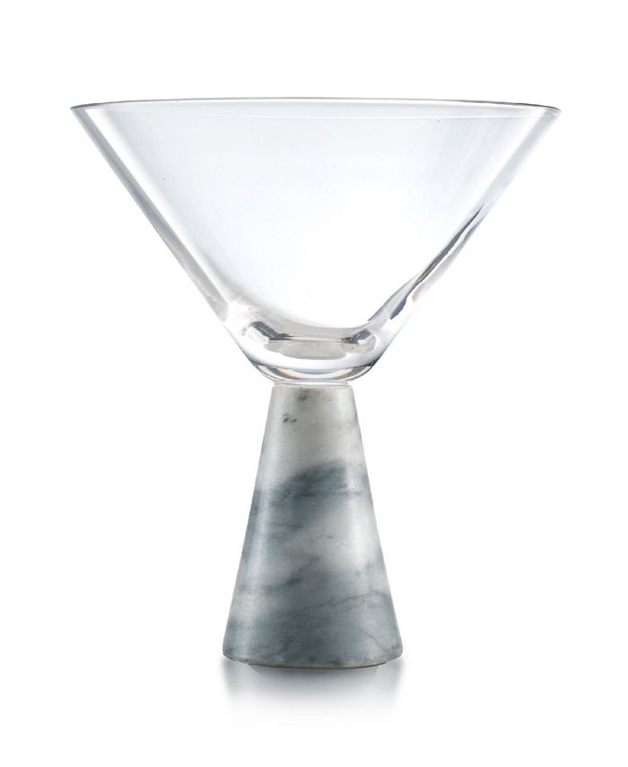 Qualia Glass Marble Martini Glasses, Set of 2, 9 Oz