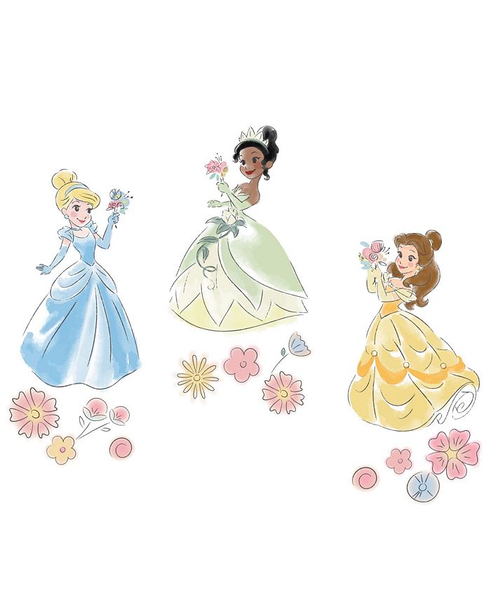 Lambs & Ivy Disney Princesses Wall Decals/Stickers - Belle/Tiana/Cinderella