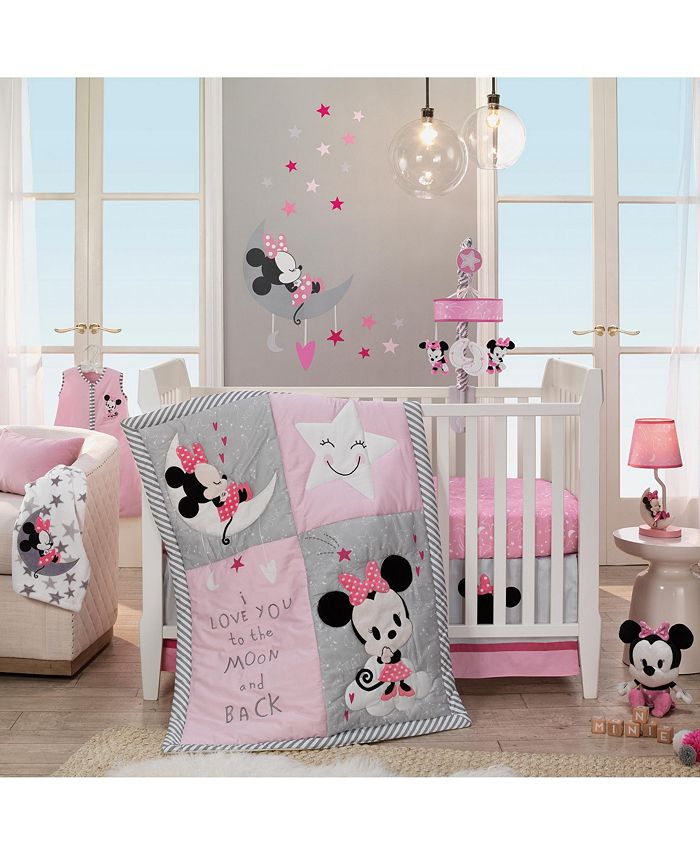 Lambs & Ivy Disney Baby Minnie Mouse Pink 4-Piece Nursery Crib Bedding Set by Lambs & Ivy