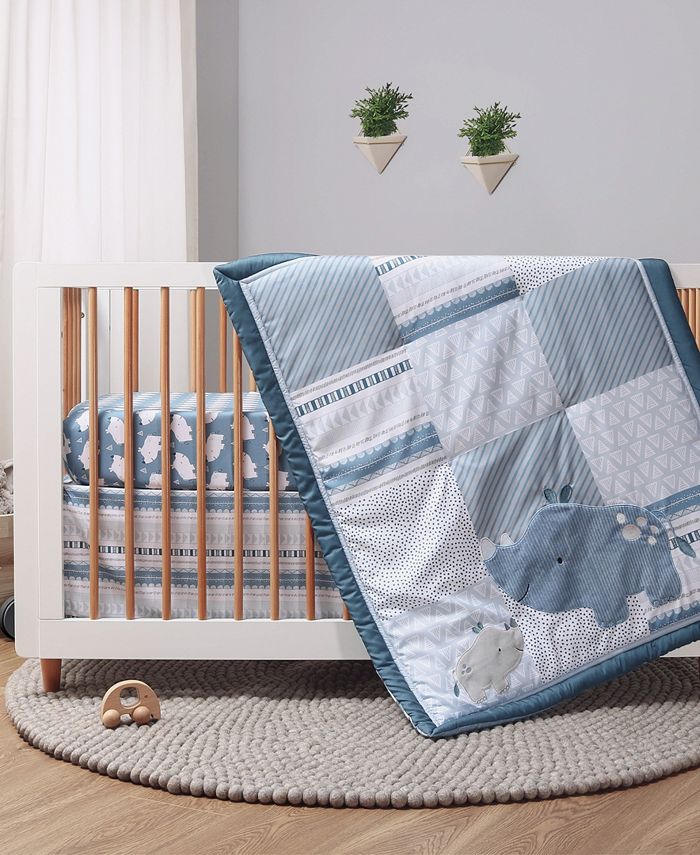 The Peanutshell Rhino Crib Bedding Set, 3 Piece