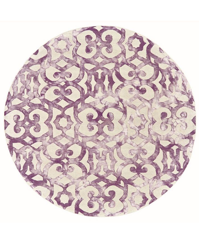 Simply Woven Rosa R8564 Purple 10' x 10' Round Rug