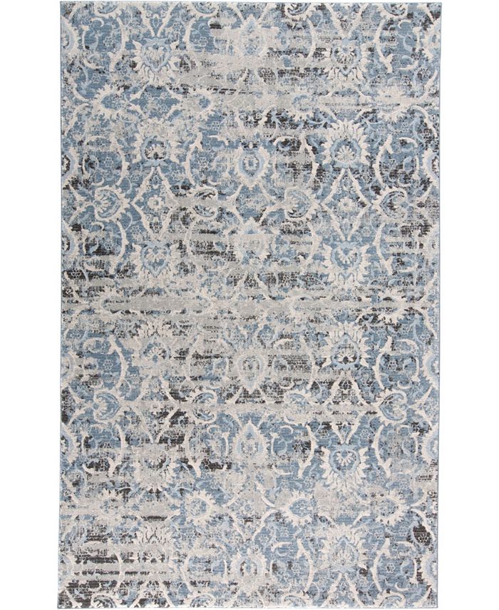 Simply Woven Millie R3901 Blue 4'3" x 6'3" Area Rug