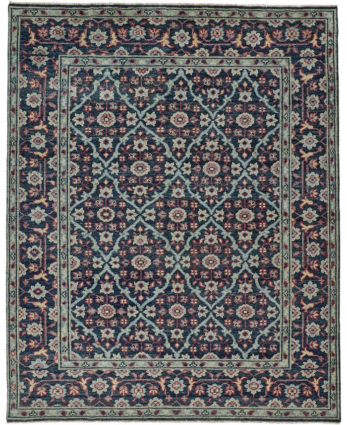 Simply Woven Elise R6463 Navy 8'6" x 11'6" Area Rug