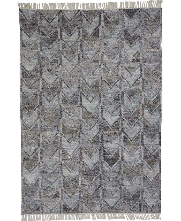 Simply Woven Londyn R0813 Gray 3'6" x 5'6" Area Rug