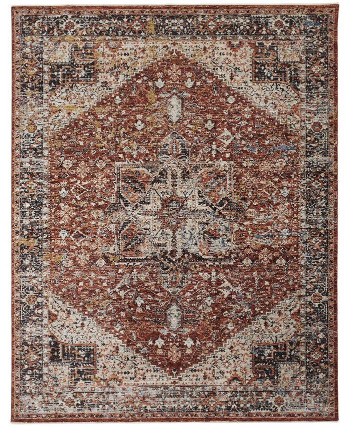 Simply Woven Camila R3960 Rust 2'6" x 12' Runner Rug