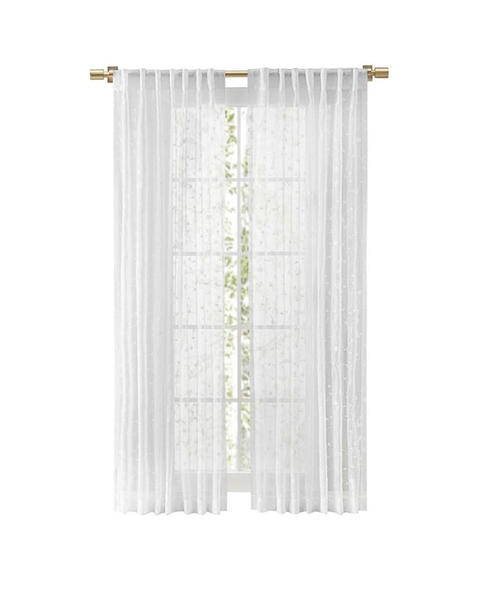 Ricardo Sheer Blossom Rod Pocket with Back Tab Curtain Panel 51"W x 96"L